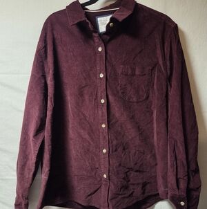 JACHS Girlfriend Women's Burgundy Button Down Shirt